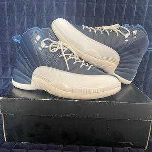 Nike Air Jordan 12 Retros, Size 10.5, Blue and White